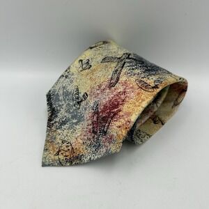 Eagles Wings Men's 100% Silk Neck Tie Multi Color Cross Abstract 57L 4W‎